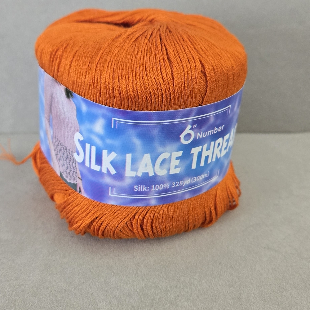 Silk Lace Thread in Vibrant Orange 🍊